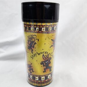 ☕️Vintage Starbucks 1998 Aztec Bean People Acrylic 12oz Travel Tumbler
